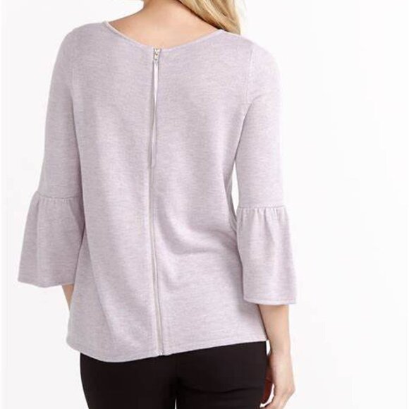 Reitmans 3/4 bell Sleeve Knit Soft Lavender Top Size Large - Picture 2 of 5